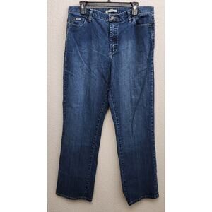 Lee Blue Relaxed Straight Leg 5 Pocket Jeans 16 Long Lightweight Soft Flat Front